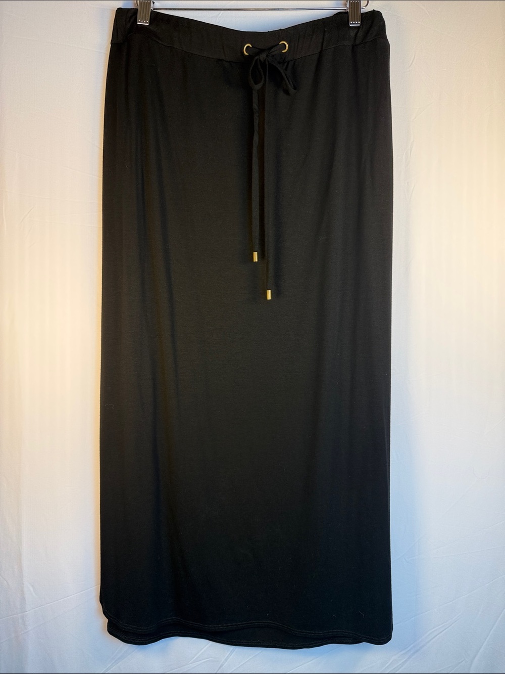 Eileen Fisher Black Maxi Pull-on Skirt with Drawstring